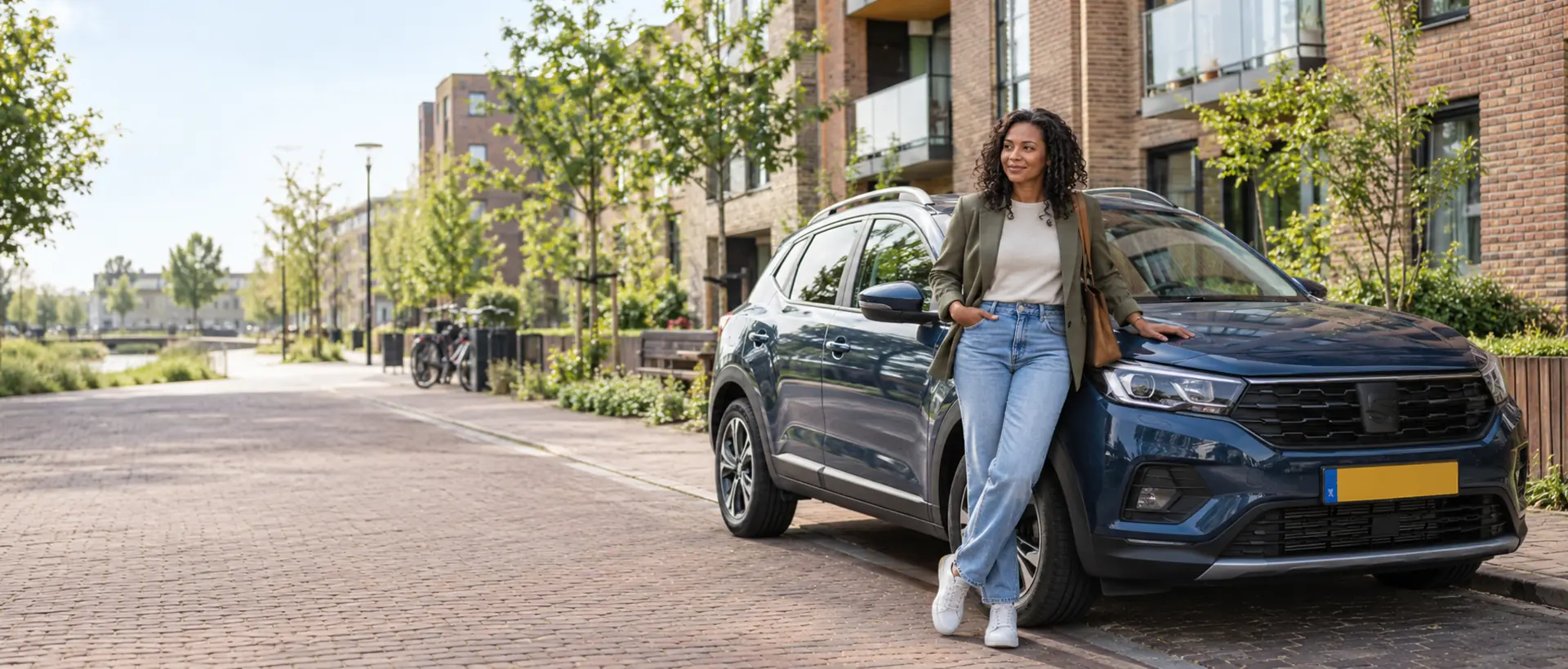 Automobilist bij een personenauto