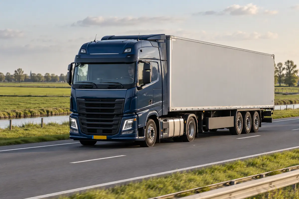 Eigen rijder onderweg met een verzekerde vrachtwagen