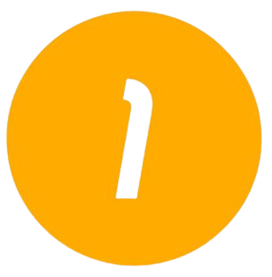 Transparant cijfer 1 in oranje cirkel op de website van JW Verzekeringen