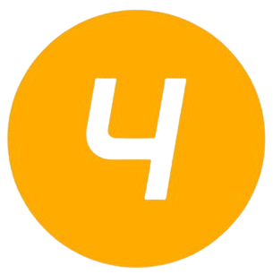 Transparant cijfer 4 in oranje cirkel op de website van JW Verzekeringen