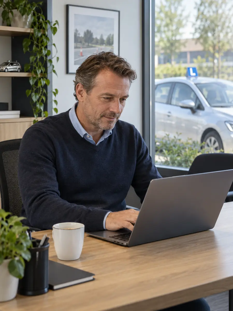 Rijschoolhouder sluit de lesautoverzekering digitaal af