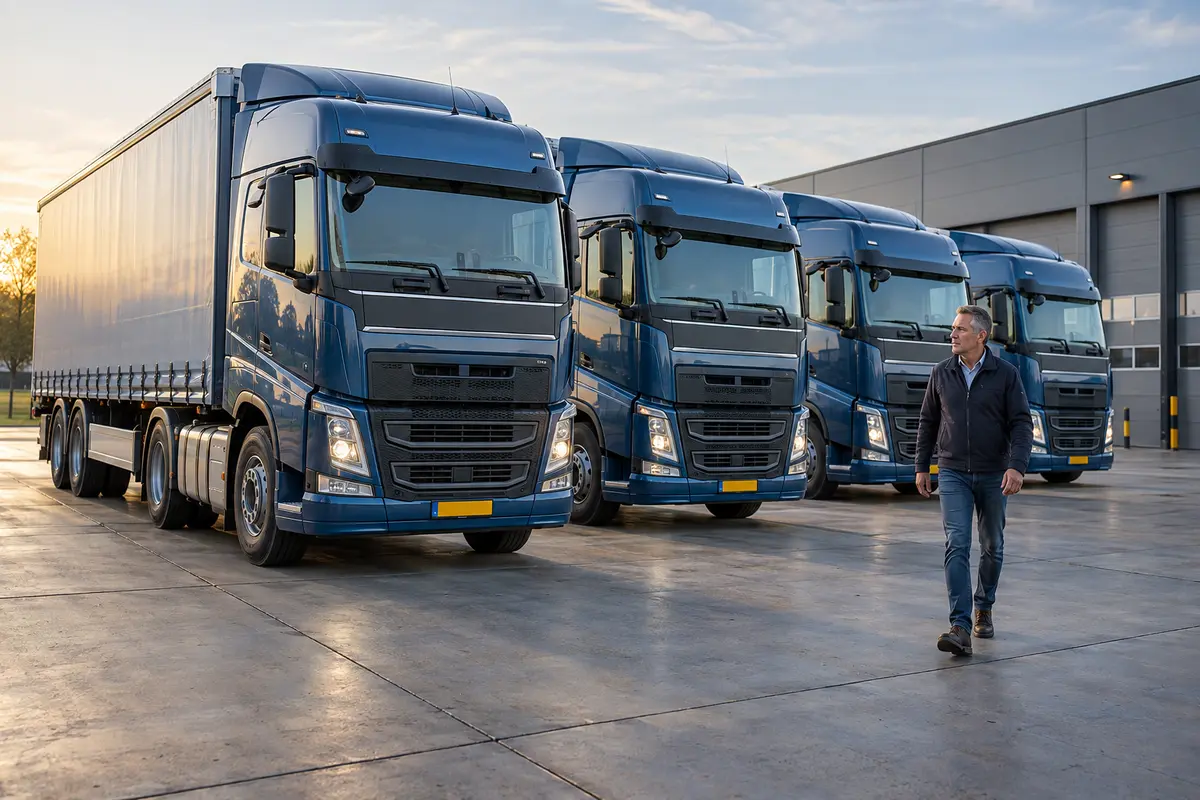 Meerdere vrachtwagens van een transportbedrijf verzekeren