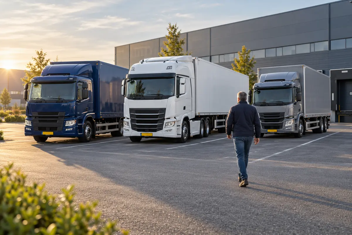 Meerdere vrachtwagens van een transportbedrijf verzekeren