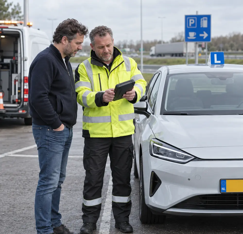 Pechhulp voor een elektrische lesauto