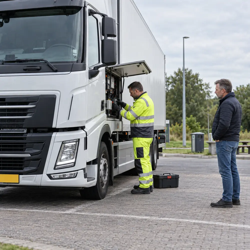 Pechhulp voor een vrachtwagen van een transportbedrijf