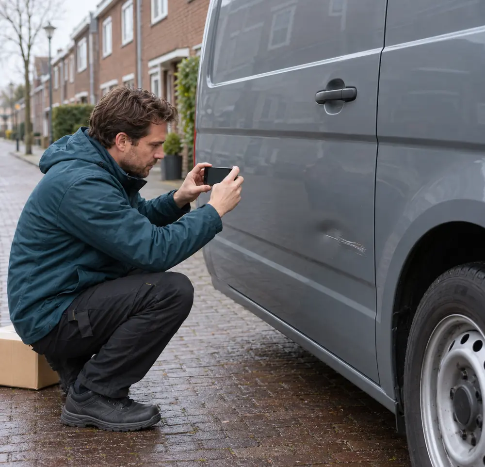 Schade aan een koeriersbus digitaal melden