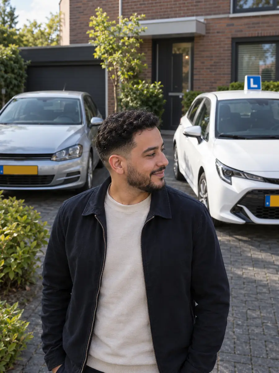 Rijschoolhouder bespreekt schadevrije jaren van een privéauto voor een lesauto