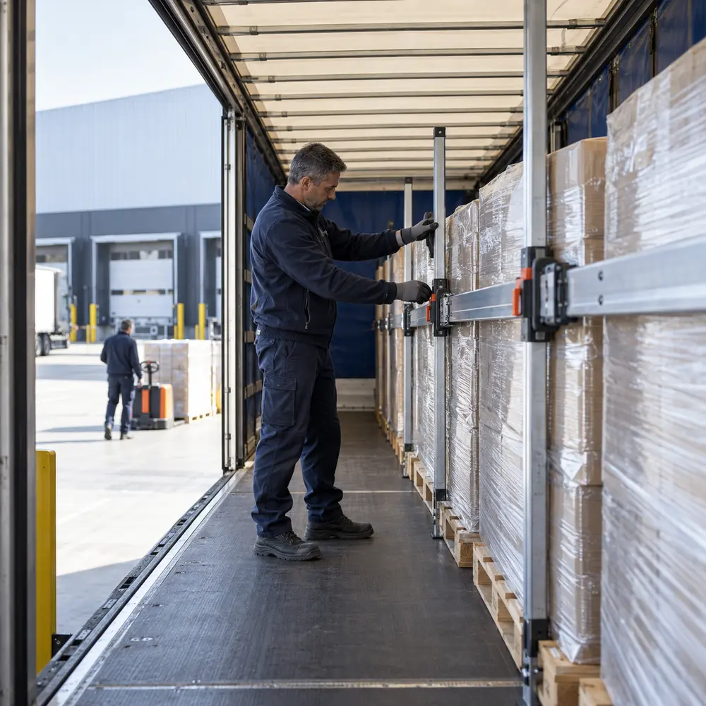Vervoerdersaansprakelijkheid voor een transportbedrijf Goederen worden gezekerd in een vrachtwagen van een transportbedrijf